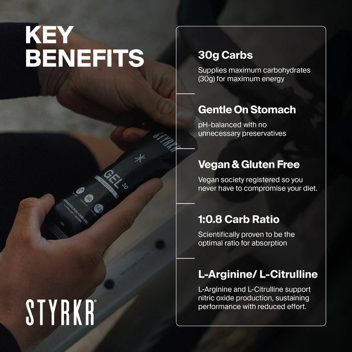 STYRKR - Gel30 Dual Carb Energy Gel - 3 flavours
