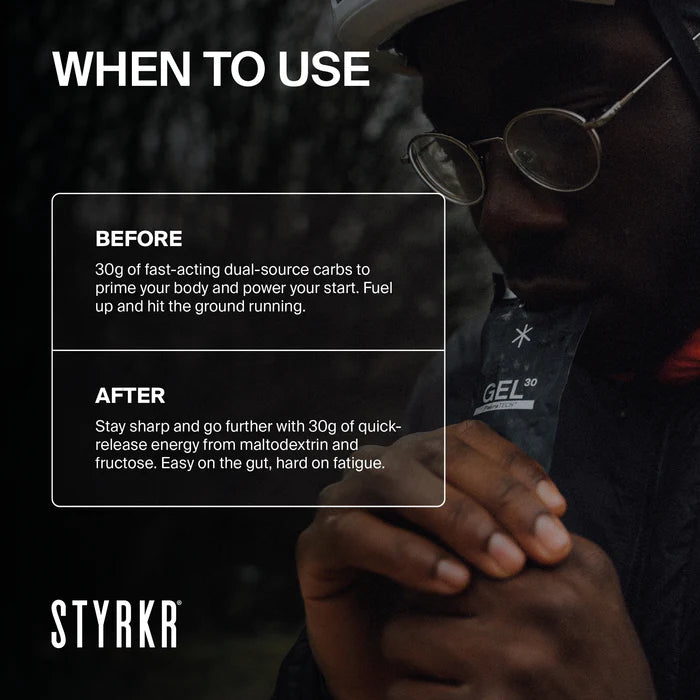 STYRKR - Gel30 Dual Carb Energy Gel - 3 flavours