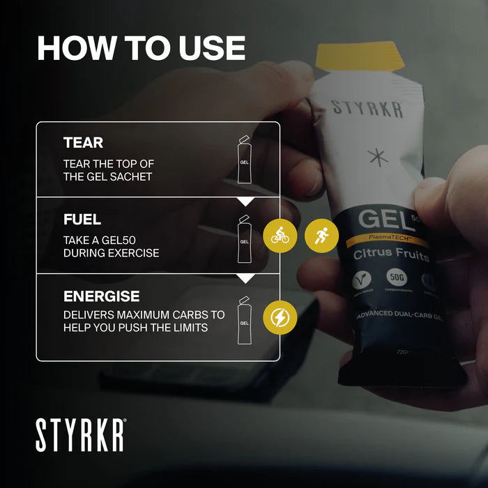 STYRKR - GEL50 - Dual Carb Energy Gel - 2 flavours