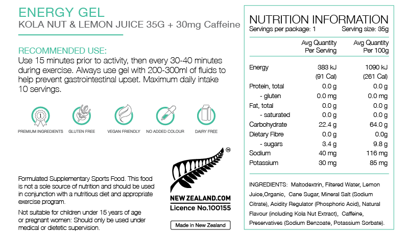 Pure Energy Gel – 4 Flavors